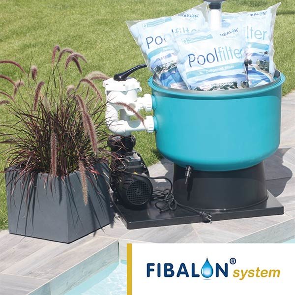 FIBALON system - Filterkessel, Pumpe und FIBALON Filtermaterial